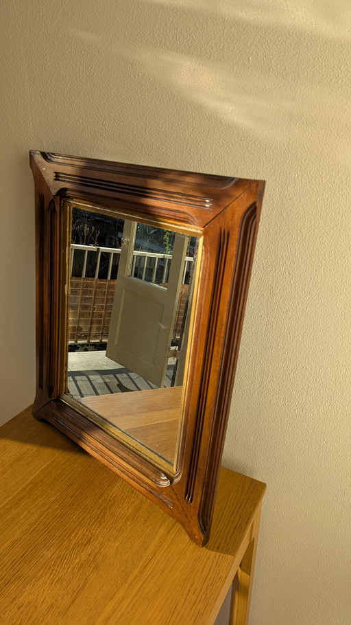 Specchio belga Art Déco degli anni '40 con cornice curva