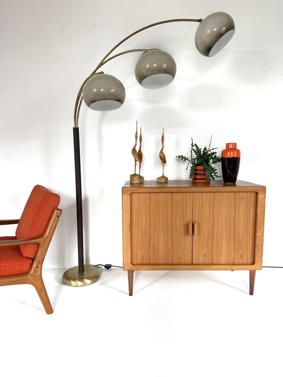 Vintage Triple Messing Mushroom Booglamp, Dijkstra ‘70 – Dijkstra Lampen, Vloerlampen, Brass, Metal (photo 3 of 15)