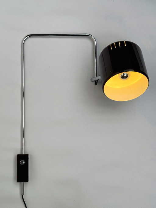 Anvia Herda Wandleuchte im Mid-Century-Stil aus Braun und Chrom