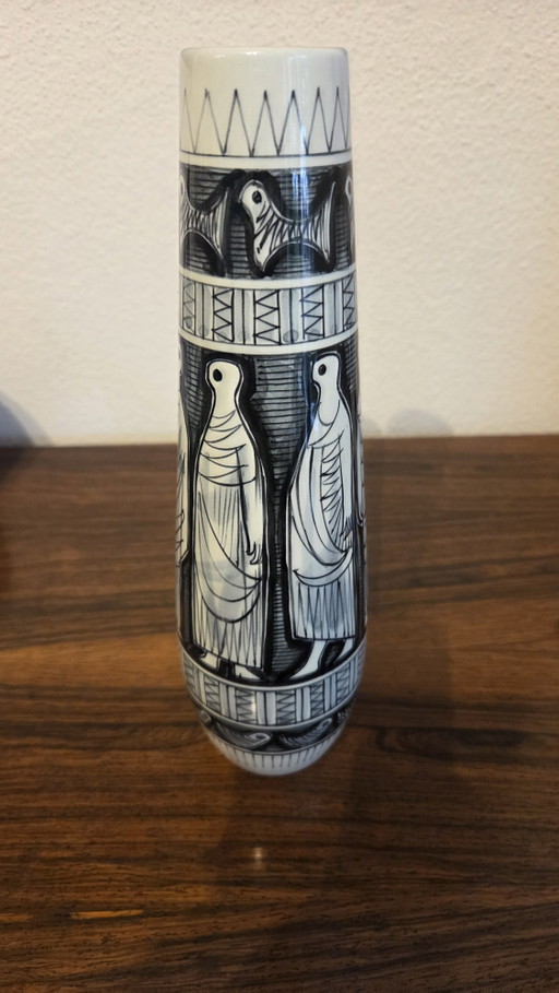 Vaso Mid-Century Royal Delft „Sandelfo“ – Herman Sanders (1960) – Raro!
