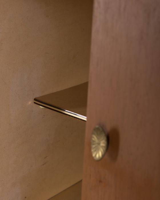 Image 1 of Grand buffet vintage des années 60 en teck et laiton, design italien