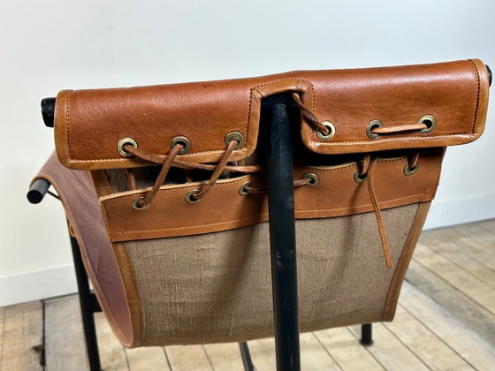 Image 1 of Vintage Danish hanging chair from the 1970s in leather