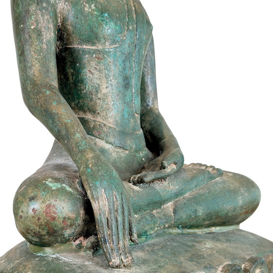 Buda Shakyamuni birmano monumental del siglo XIX en trono de elefante – 118 cm – Lote 755 – Esculturas (photo 7 of 11)