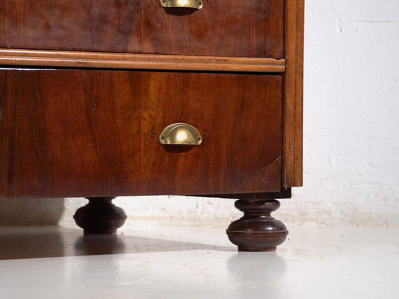Antique pine chest of drawers with four drawers and brass handles – Central Europe, circa 1900 – Metal (photo 10 of 40)