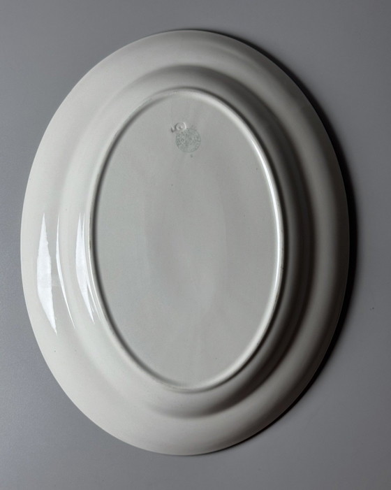 Image 1 of Servizio da tavola Boch Frères composto da 6 piatti in maiolica e un piatto da portata – Motivo "Cipolla Blu" (Zwiebelmuster), B