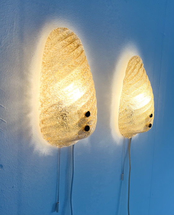 Image 1 of 2X Murano Glazen Wandlamp ‘50