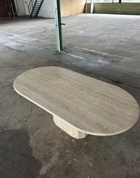 Image 1 of Large vintage Travertine dining table
