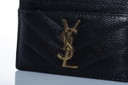 Tarjetero de piel negra Saint Laurent con logo