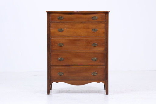 High vintage chest of drawers | Mid - Century drawer cabinet | Retro 60s wood storage #04-15
