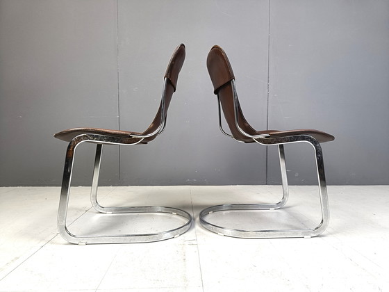 Image 1 of Chaises de salle à manger vintage par Willy Rizzo pour Cidue, ensemble de 4, 1970S