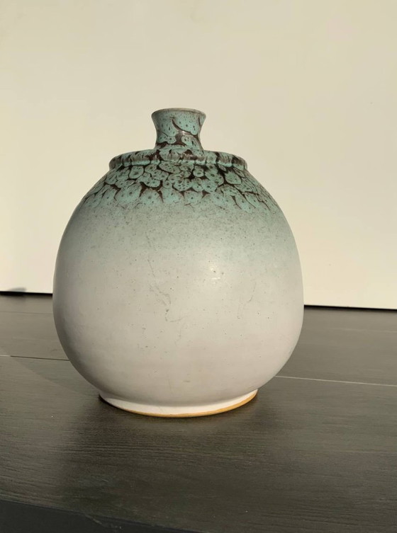 Image 1 of Pottery Vase – "Snakeskin" Shrink-Glaze by Albert Kiessling (KLW), Langenhessen
