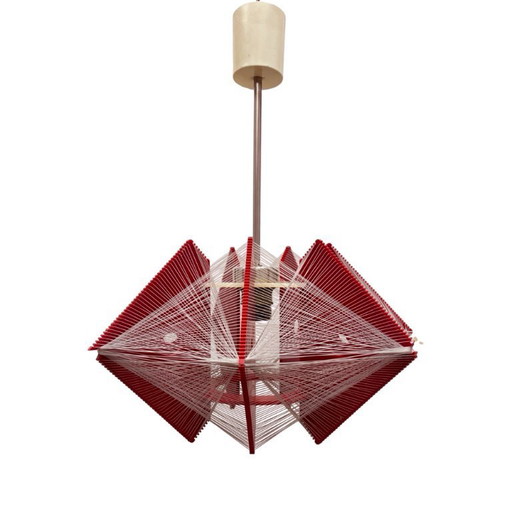 "Rozwój" Kłobuck hanging string lamp, Polish design from the PRL period, space age, 1970s.