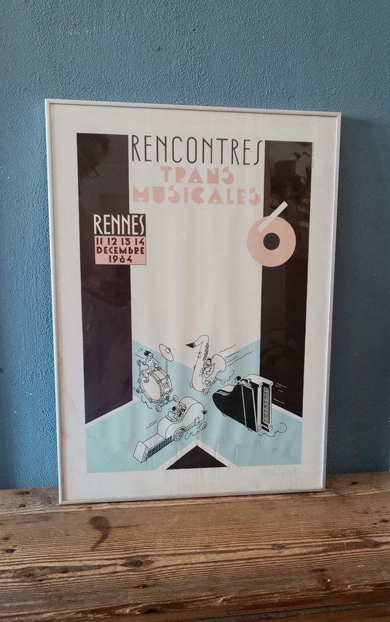 Image 1 of Vintage Joost Swarte "Rencontres Trans Musicales 1984" litho