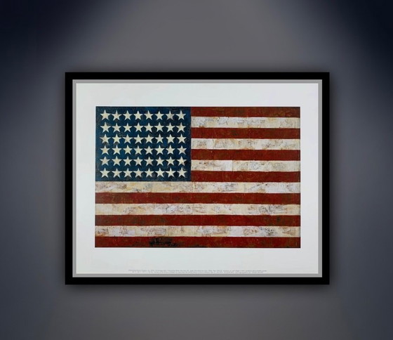 Image 1 of Jasper Johns : "Drapeau, 1955". Lithographie offset en excellent état.