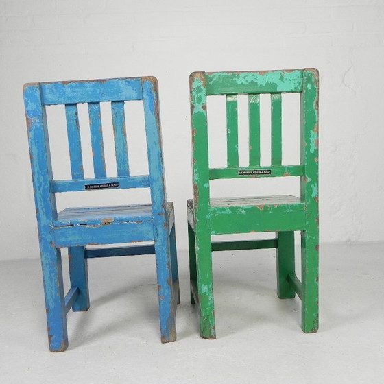 Image 1 of Set van 2 vintage kinderstoelen, jaren '50