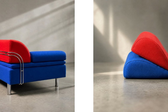 Vintage Mid-Century Danish Modern Memphis Design Sofa Diva Daybed by Gubi Olsen for GUBI, 1984 – Textile (photo 17 of 37)