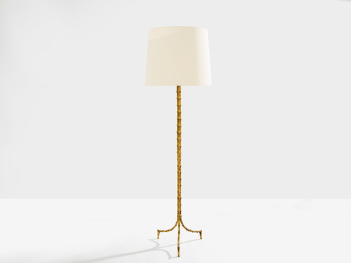 Maison Jansen foliage gilt bronze floor lamp 1950s