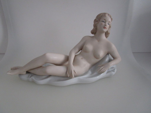 Reclining Nude, Porcelain Figurine