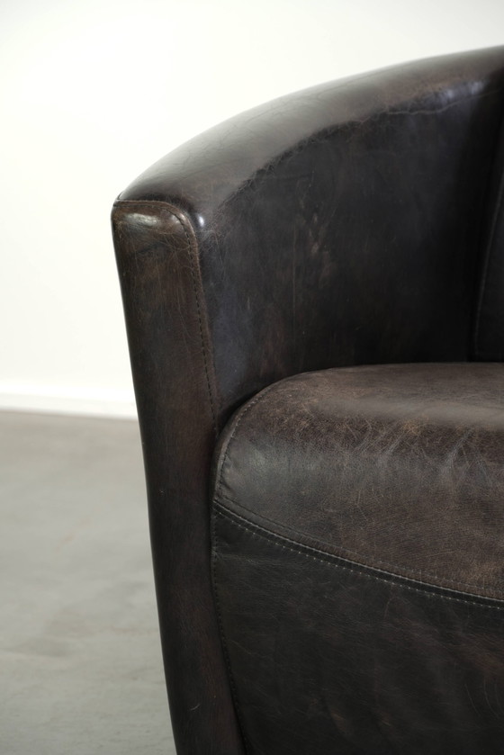 Aviator design armchair in grained cowhide with a comfortable seat – Leather, Modern (photo 10 of 13)