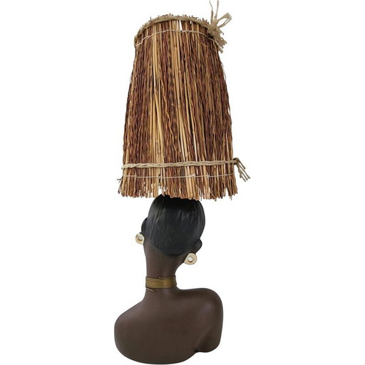 Vintage straw lamp, 1950