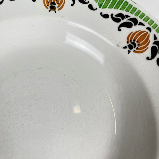 Image 1 of Ensemble de 5 assiettes à soupe Sarreguemines « Maroussia », début du XXe siècle