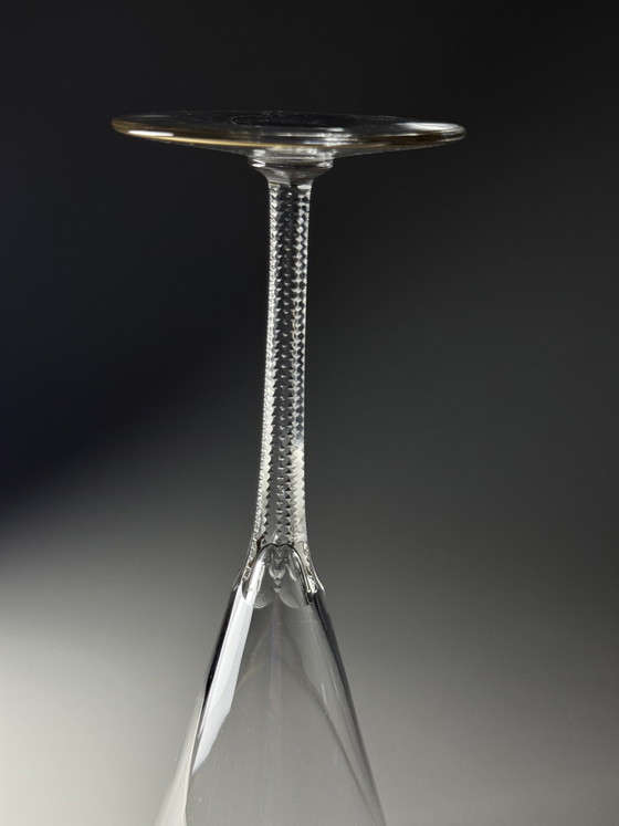 Image 1 of Josephinenhütte “Josephine” Champagne Glasses, Gold Rim, circa 1900 (Set of 6)