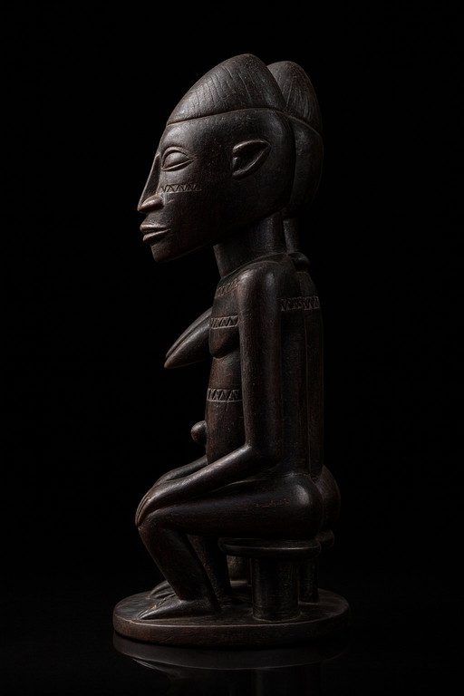 Baule Couple Sculpture - Côte d’Ivoire - Hardwood - 20th century