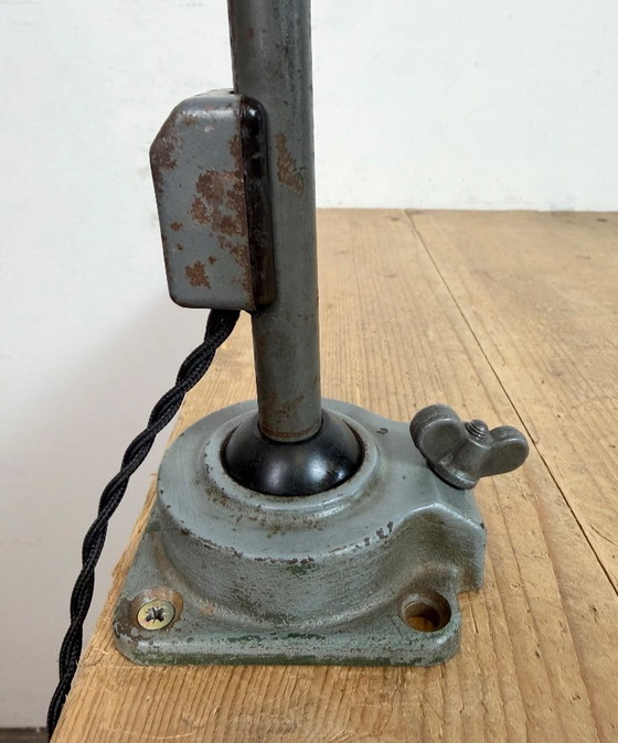 Image 1 of Industrial Grey Enamel Workshop Table Lamp from Siemens, 1950s