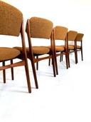 6x gerestaureerde eetkamerstoelen, Erik Buch ‘60
