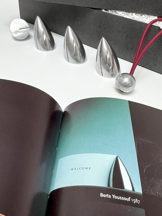 Image 1 of X2 Kaarthouder van Berta Youssouf, ontworpen door Philippe Starck voor Alessi, 1987, met doos.