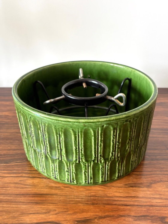 Image 1 of Pied de sapin de Noël vintage rétro vert en céramique Jasba Germany