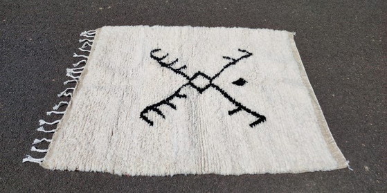 Kleiner marokkanischer Berber-Atlas-Teppich, handgeknüpft, 100/200 cm – Alessi, Teppiche & Läufer, Wool (photo 4 of 7)