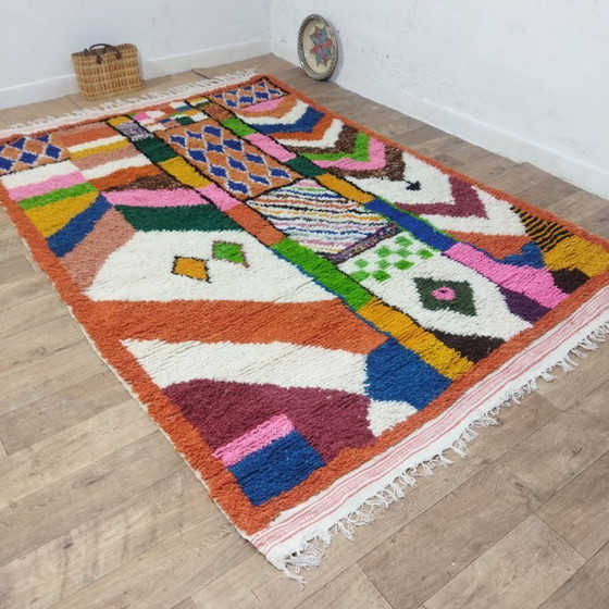 Image 1 of Colorful Patchwork Berber Rug | Moroccan Wool Rug | 305 × 204 cm