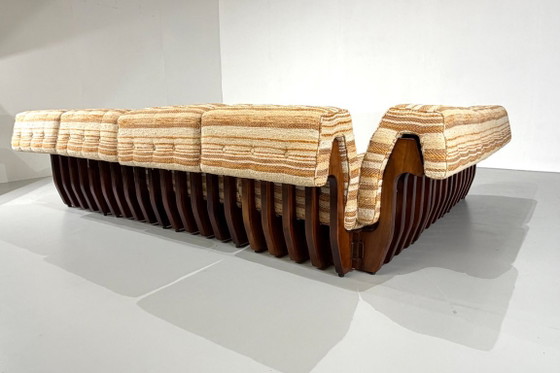 Can Can modulaire bank van Luciano Frigerio voor Frigerio Di Desio - jaren 60 – Modulaire banken, Textile (photo 9 of 11)