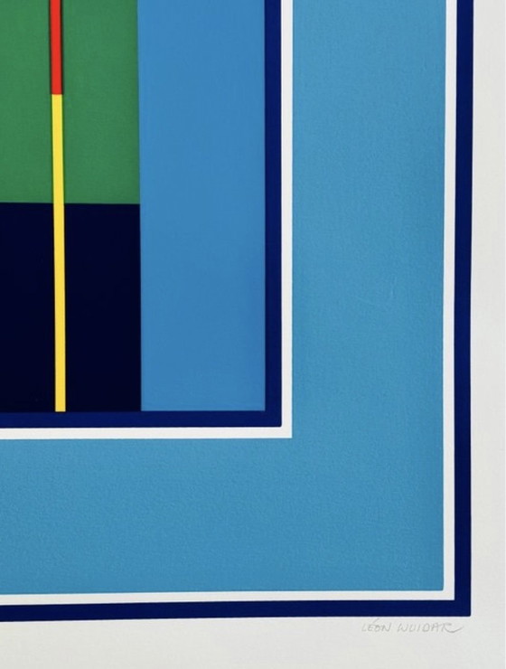 Image 1 of Léon Wuidar ( 1938 ) rare constructivist silkscreen from 1986