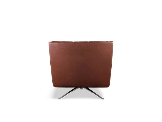 Image 1 of Poltrona girevole originale Rolf Benz in pelle, marrone, poltrona direzionale di design.