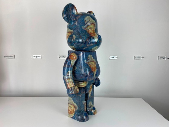 Image 1 of Bearbrick Van Gogh Museum Self-portrait with gray Felt Hat 1000% MEDICOM toys