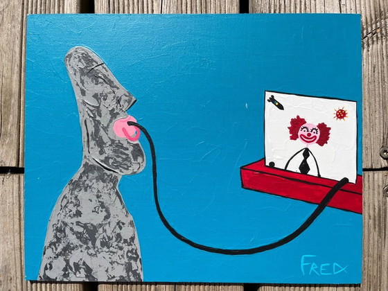 Image 1 of Acrylique sur carton entoilé.  Format 24x30cm. 