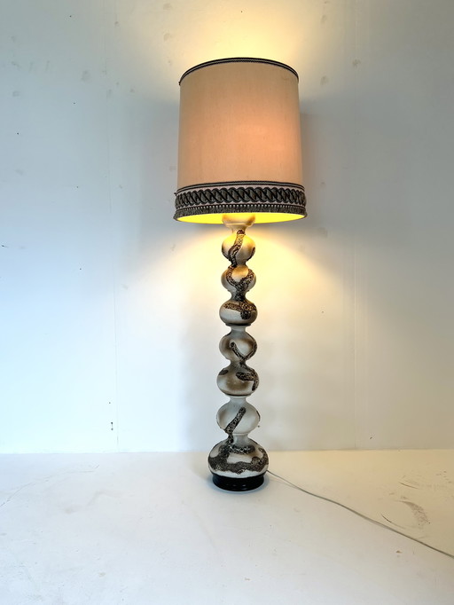 Vintage XL ceramic bubble floor lamp, Kaiser Leuchten '60