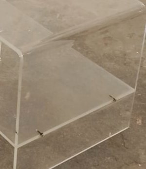 Image 1 of Vintage Space Age Plexiglas LP table side table 