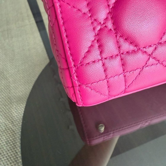 Image 1 of DIOR LADY MINI - CANNAGE LAMSLEER FELROZE GOUDEN BESLAG VERSTELBARE BAND