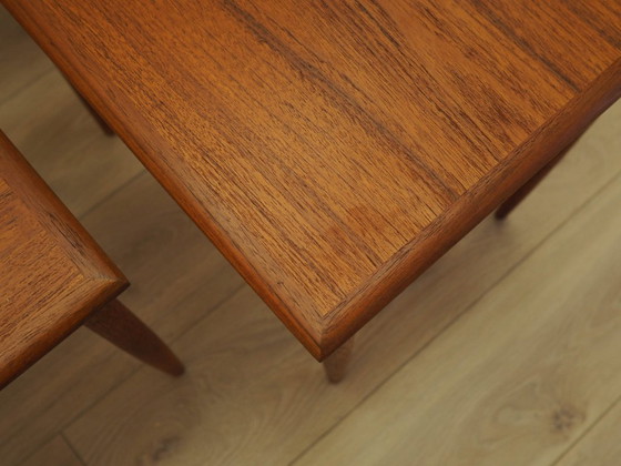 Image 1 of Set van teakhouten bijzettafels, Deens design, jaren 70, gemaakt in Denemarken.