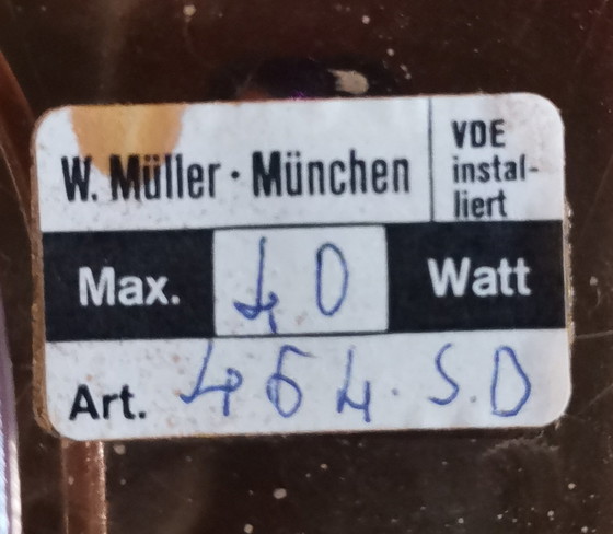 Image 1 of Hollywood Regency Mid-century wall lamps by W. Müller Munich, 1970s brass and gold