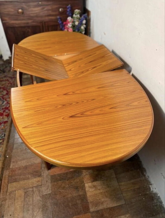 Image 1 of Mid Century Retro Vintage Teak dining table Zebrano Danish design influence 1960  Fantastic mid-century piece