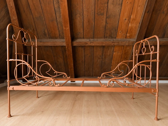Set of 2 Vintage Iron Children’s Beds - Terracotta - 150 × 70 Cm – Single beds (photo 3 of 5)