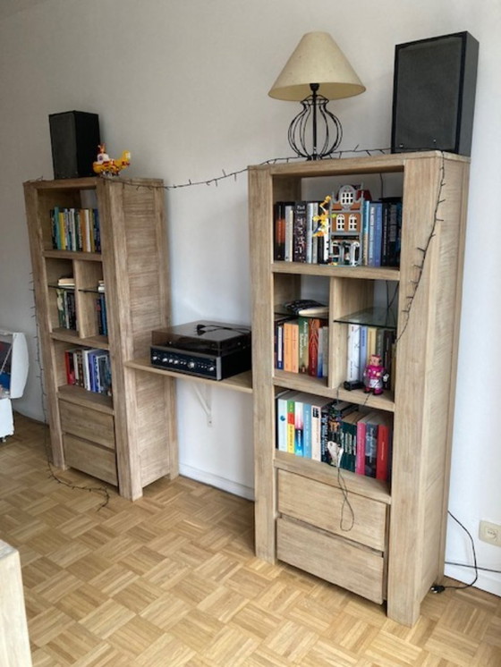 Image 1 of 2 estanterías | 1 mueble de TV de madera maciza