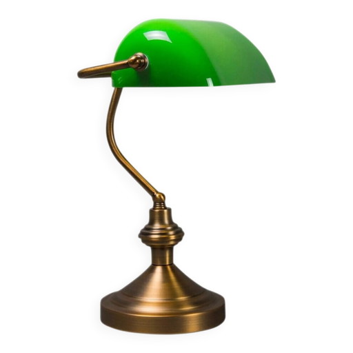 Notary bankiers bureaulamp mat messing