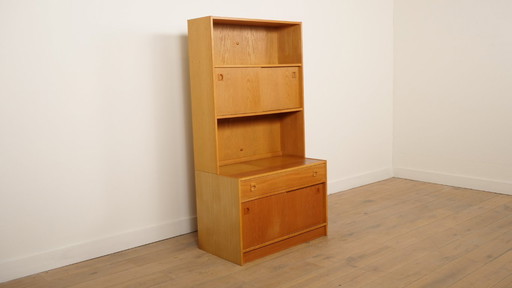 Armoire murale vintage | Bibliothèque | Chêne | Portes coulissantes