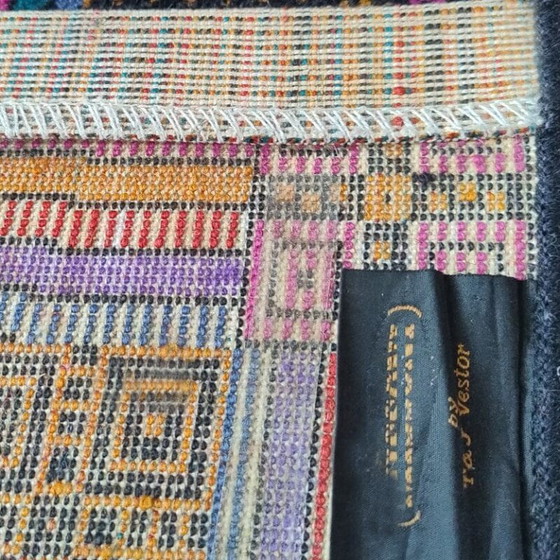 Image 1 of Magnifique tapis géométrique italien en laine des années 1980, signé Missoni pour T&J Vestor