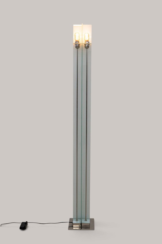 Lámpara de pie Serien Raumleuchten - Manfred Wolf - Diseño alemán años 80 - 191 cm – Lámparas de pie, Glass (photo 3 of 5)
